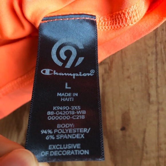 CHAMPION Active Shirt Large Neon Orange Women’s - Picture 3 of 12